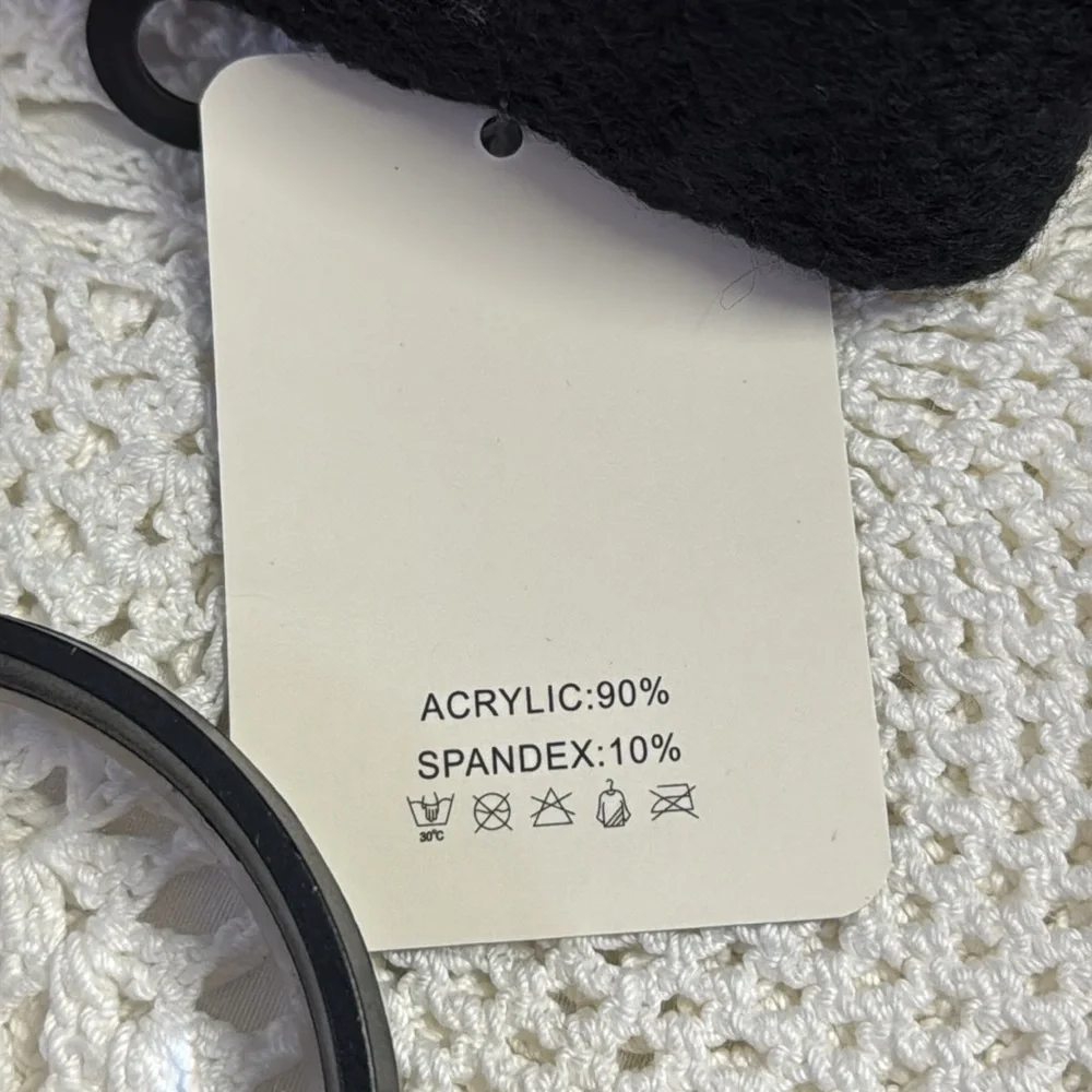 Black Fashion Gloves 90/10 Acrylic Spandex Cozy Plush Faux Fur Lining OS NEW NIP